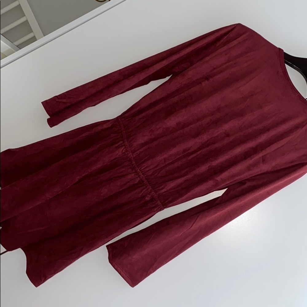 Small suede like romper holiday xmas thanksgiving party christmas photos - Picture 4 of 4